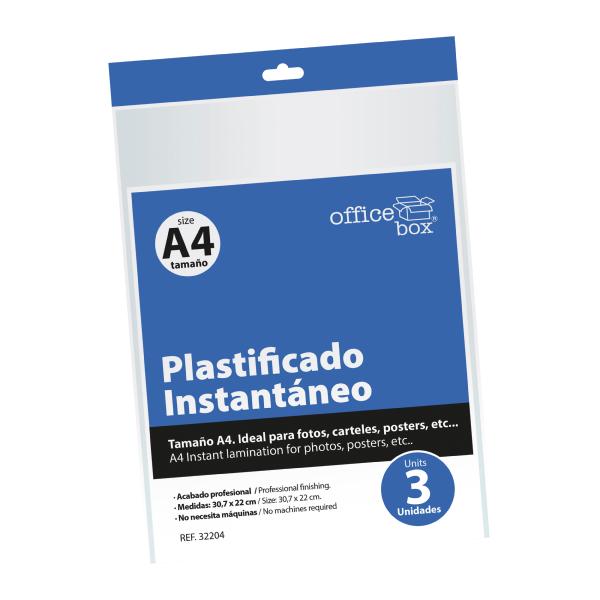 Plastificado Instantaneo A4 (Blister 3 ud)