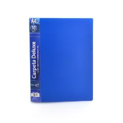 Carpeta de 10 Fundas Deluxe A4 Azul