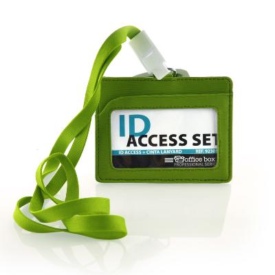 Set ID Access Horizontal con cinta Lanyard Verde