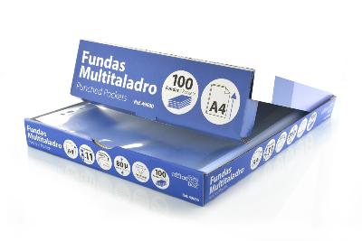 Caja 100 Fundas Multitaladro A4  