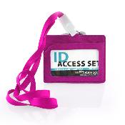 Set ID Access Horizontal con cinta Lanyard Rosa