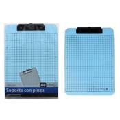 Soporte con Pinza A4 Transparente Azul