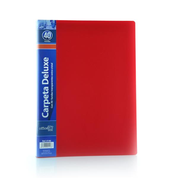 Carpeta de 40 Fundas Deluxe A4 Rojo
