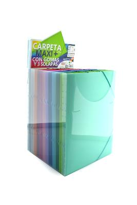 Carpeta con Gomas Maxi + Colorline (Display 48 ud)
