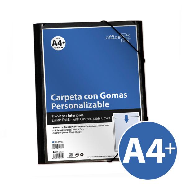 Carpeta con Gomas A4+ Personalizable Negro