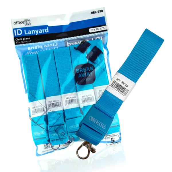 Lanyard Cinta Plana Azul Claro