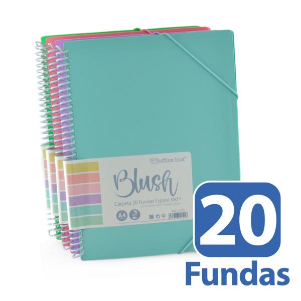 Carpeta 20 Fundas Espiral 360º Blush