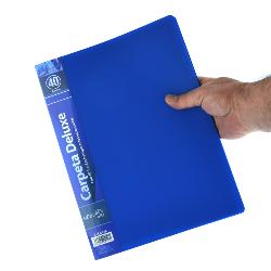 Carpeta 40 Fundas Deluxe A4 Azul