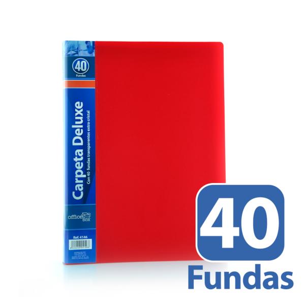 Carpeta 40 Fundas Deluxe A4 Rojo