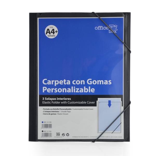 Carpeta con Gomas A4+ Personalizable Negro