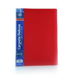 Carpeta 40 Fundas Deluxe A4 Rojo