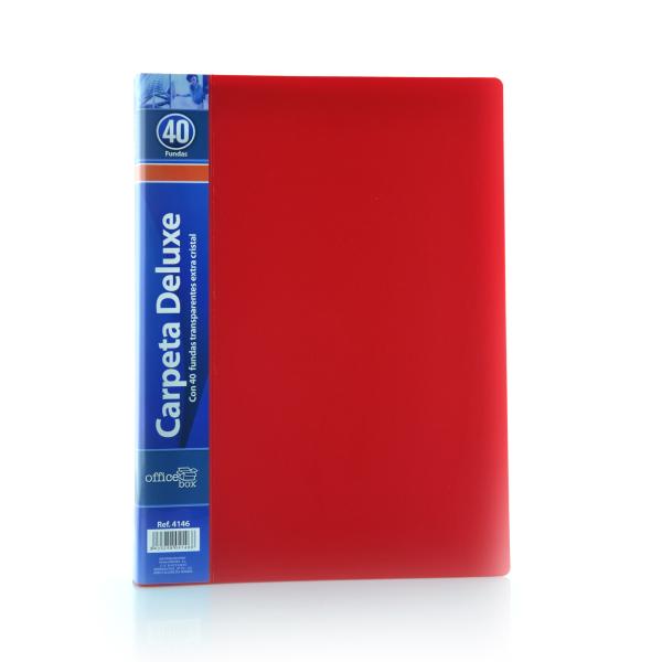 Carpeta 40 Fundas Deluxe A4 Rojo