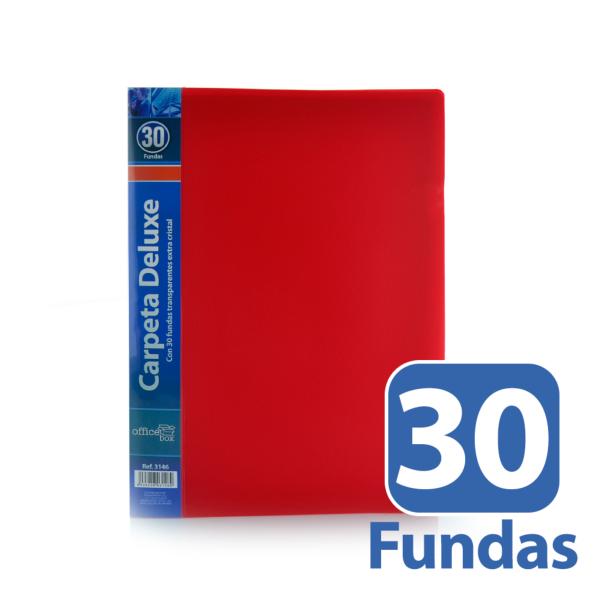 Carpeta 30 Fundas Deluxe A4 Rojo