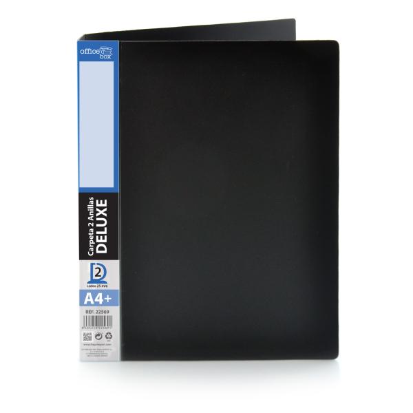 Carpeta 2 Anillas 25 mm Deluxe Negro
