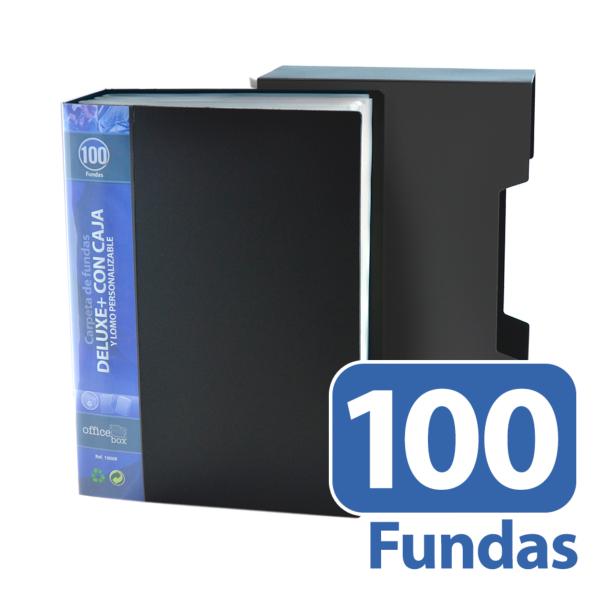 Carpeta de 100 Fundas A4 Deluxe con Caja