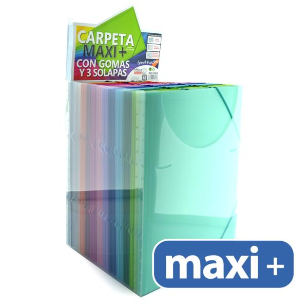 Carpeta con Gomas Maxi + Colorline (Display 48 ud)