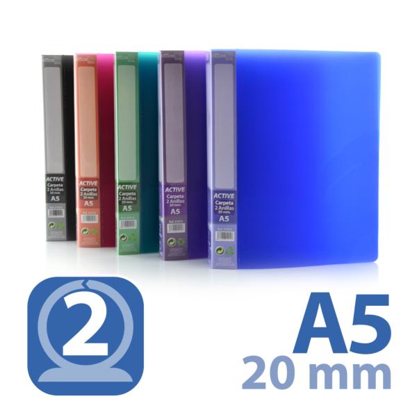 Carpeta A5 2 Anillas 20 mm Active Supra