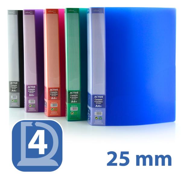 Carpeta 4 Anillas 25 mm Active Supra