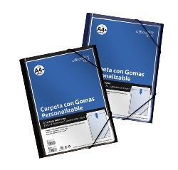 Carpeta con Gomas A4+ Personalizable Azul