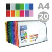 Carpeta A4+ 20 Fundas Horizontal Espiral Colorline