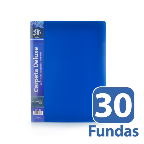 Carpeta 30 Fundas Deluxe A4 Azul