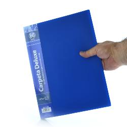 Carpeta 60 Fundas Deluxe A4 Azul