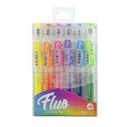 FLUO  Marcador Recargable - Blister 6 U.