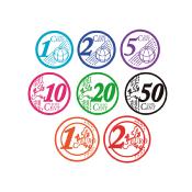 Set 8 Sellos Monedas Euro