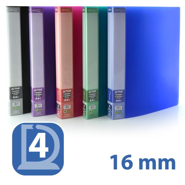 Carpeta 4 Anillas 16 mm Active Supra