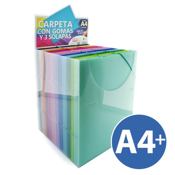 Carpeta con Gomas A4+ Colorline (Diplay 48 ud)