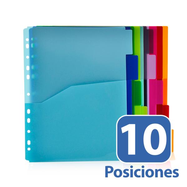 Separadores Xtra A4 Colorline - 10 Posiciones