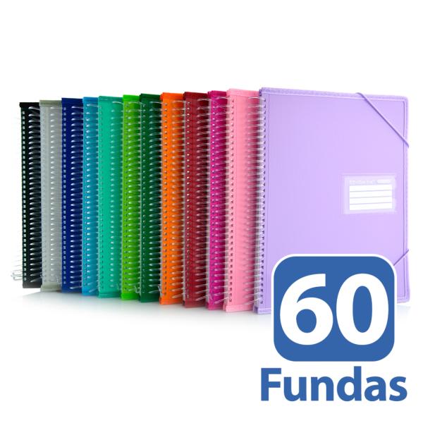 Carpeta 60 Fundas Espiral A4 Colorline