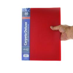 Carpeta 60 Fundas Deluxe A4 Rojo