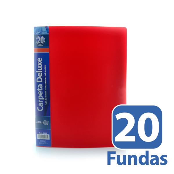 Carpeta 20 Fundas Deluxe A4 Rojo