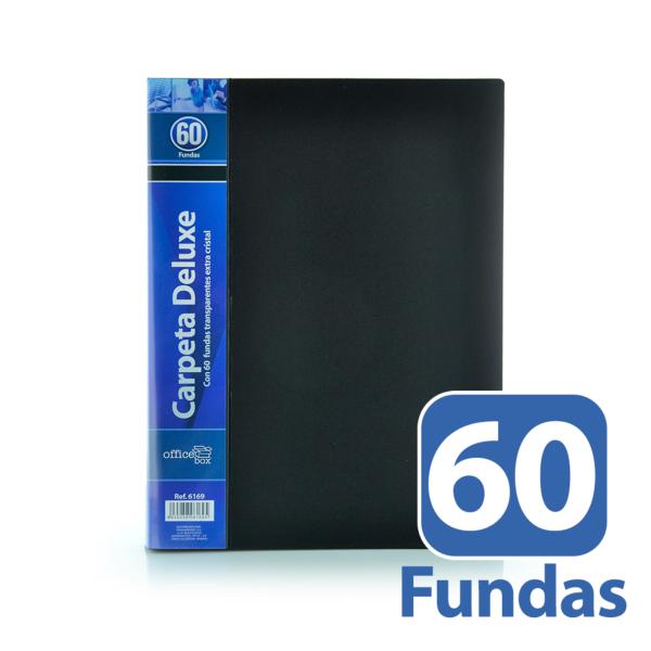 Carpeta 60 Fundas Deluxe A4 Negro