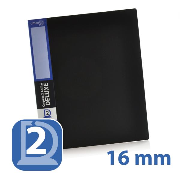 Carpeta 2 Anillas 16 mm Deluxe Negro