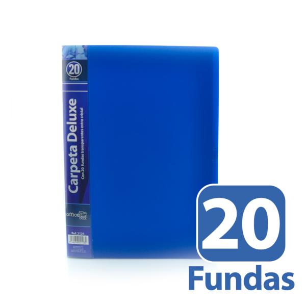 Carpeta 20 Fundas Deluxe A4 Azul