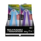 Regla Plegable + Transp. 3 en 1 (Display 24 ud)