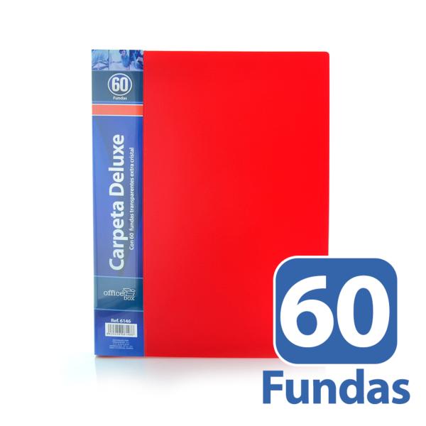 Carpeta 60 Fundas Deluxe A4 Rojo