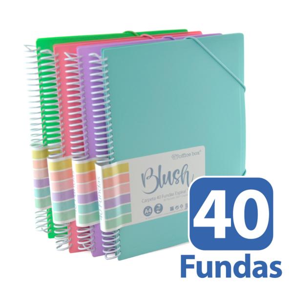 Carpeta 40 Fundas Espiral 360º Blush