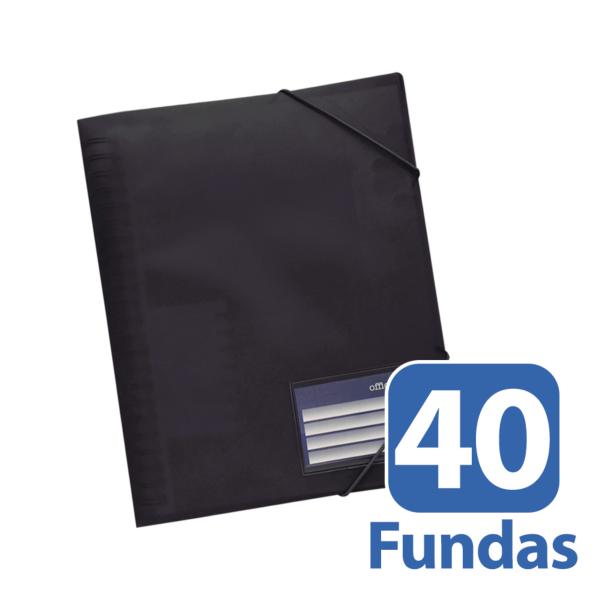  Carpeta 40 Fundas Re-Organizer Negro