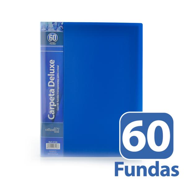 Carpeta 60 Fundas Deluxe A4 Azul