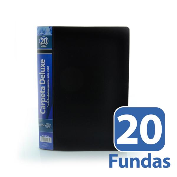 Carpeta 20 Fundas Deluxe A4 Negro