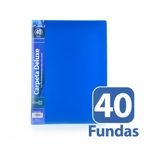 Carpeta 40 Fundas Deluxe A4 Azul